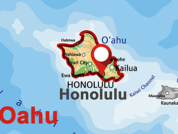 Where is Honolulu on Oahu?